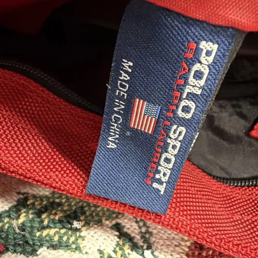 Vintage Polo Sport Ralph Lauren Red Duffel Gym Travel Bag USA 1990s